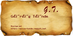 Görög Tünde névjegykártya